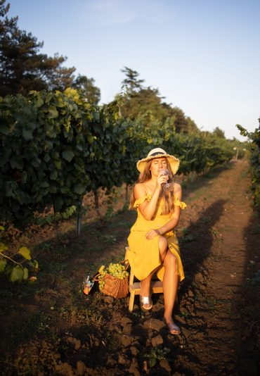 woman in vineyard woman in vineyard