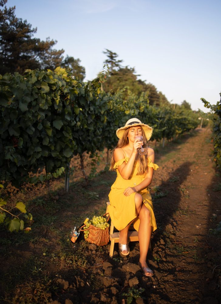 woman in vineyard
